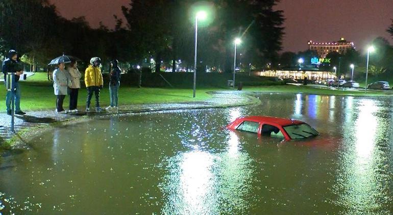 Park etmek isterken otomobili ile sus havuza düştü