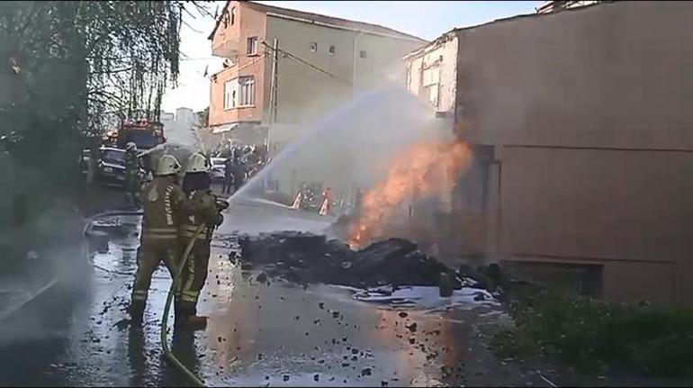 Üsküdar'da yol çalışması sırasında doğal gaz borusu patladı