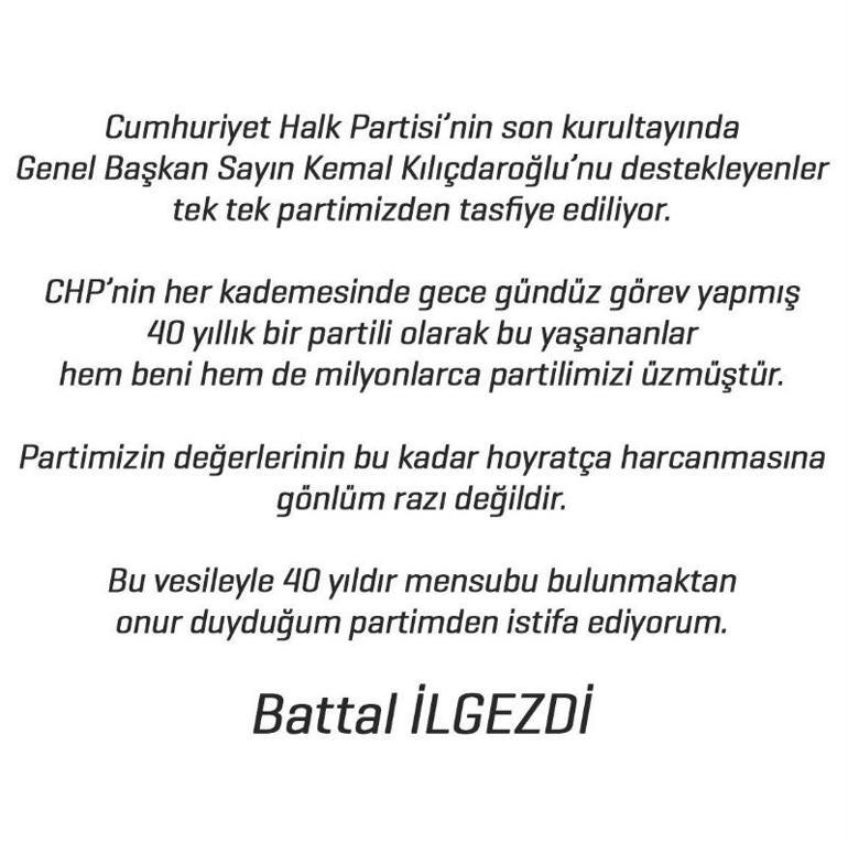 Son dakika: CHP'de şok istifa! Battal İlgezdi istifa etti