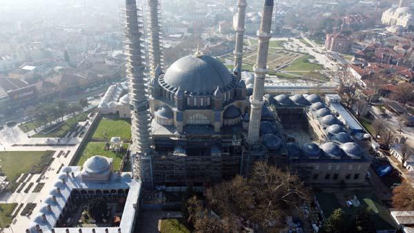 Restorasyondaki Selimiye Camisi'nde son durum