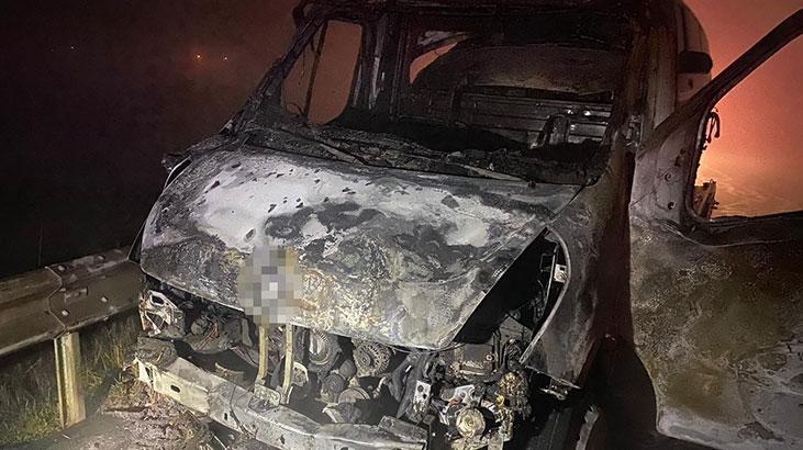 Mustafa Destici’nin makam aracını taşıyan çekici yandı