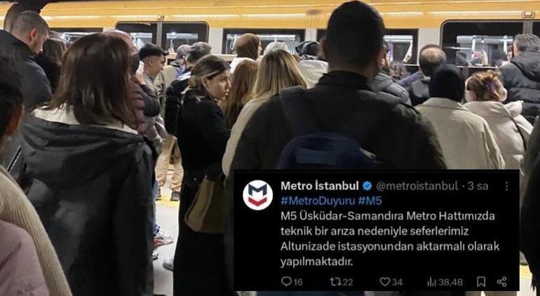 İstanbul'da metro arızası! Seferler yapılamıyor