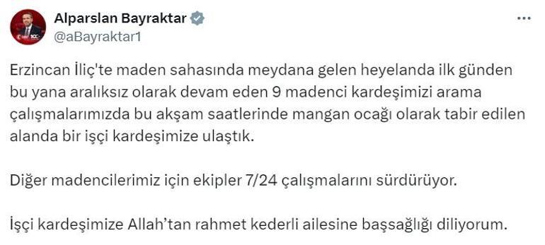 Erzincan'daki maden faciasında yeni gelişme! 1 kişiye ulaşıldı