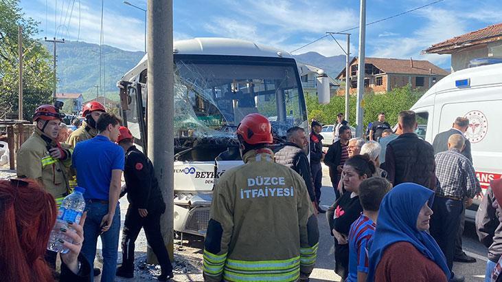 Halk otobüsü kaza yaptı! 12 kişi yaralandı